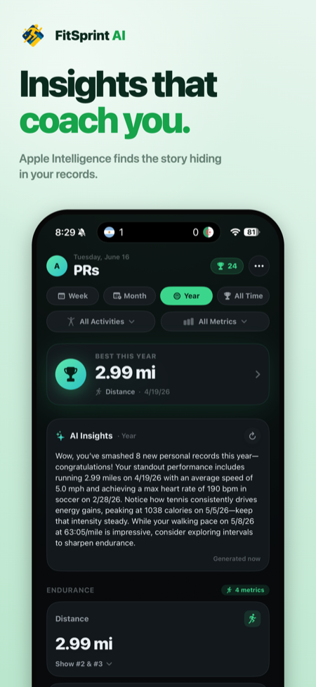 FitSprint AI AI Insights screen